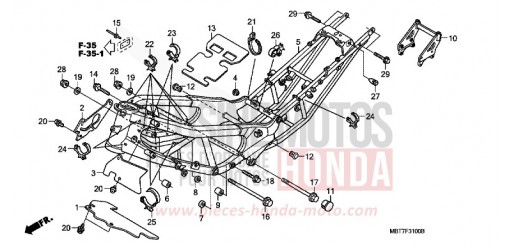 CARROSSERIE DE CHASSIS (XL1000V) XL1000VA de 2010